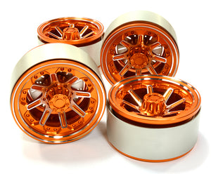 1.9 SIZE BILLET MACHINED ALLOY 8 SPOKE WHEEL(4) HIGH MASS TYPE FOR SCALE CRAWLER #26613