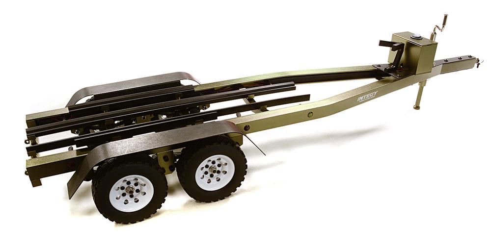Machined Alloy Dual Axle Boat Trailer Kit for 1/10 Scale RC 670x190x160mm #C27640GUN