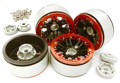 Billet Machined 1.9 D6 Spoke Wheels w/ 0 & +3 Adapters for Traxxas TRX-4 #C27927