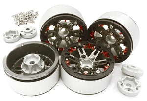 Billet Machined 1.9 D6 Spoke Wheels w/ 0 & +3 Adapters for Traxxas TRX-4 #C27927