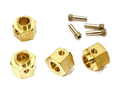 12mm Hex Wheel (4) Hub Brass 8mm Thick for Traxxas TRX-4 Scale & Trail Crawler #C28090