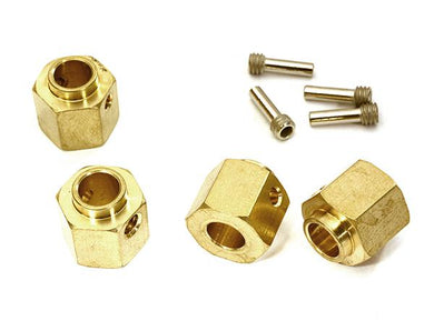 12mm Hex Wheel (4) Hub Brass 10mm Thick for Traxxas TRX-4 Scale & Trail Crawler C28091