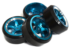 5 Spoke Complete Wheel & Tire Set (4) for Drift Racing (O.D.=62mm) C31346LIGHTBLUE
