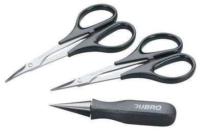 DUBRO 2331 BODY REAMER, SCISSORS (STRAIGHT) & SCISSORS (CURVED) (1 Ea /PKG) #DBR2331