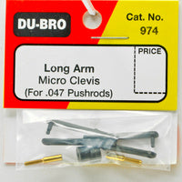 DUBRO 974 LONG ARM MICRO CLEVIS (FOR .047) BLACK # DBR974