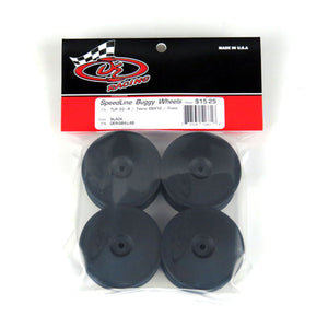 DE RACING Speedline Buggy Wheels for TLR 22-4 / Tekno EB410 / Front / BLACK / 4Pcs