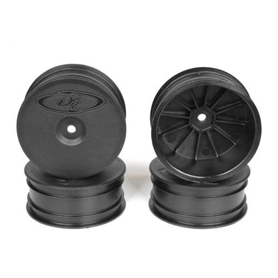 DE RACING Speedline Buggy Wheels for TLR 22-4 / Tekno EB410 / Front / BLACK / 4Pcs