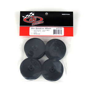 Slim Speedline Buggy Wheels for Associated B6 - B6D / Kyosho RB6 / Front / BLACK / 4Pcs #DER-SB4-SAB