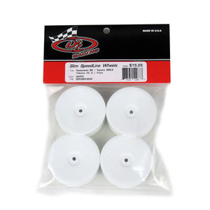 Slim Speedline Buggy Wheels for Associated B6 - B6D / Kyosho RB6 / Front / WHITE / 4Pcs #DER-SB4-SAW