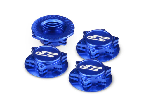 JCONCEPTS Fin, 1/8th serrated LW Wheel Nut blue #JC2451-1