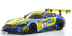 KYOSHO MINI-Z MERCEDES-AMG GT3 BLUE/YELLOW RWD RC CAR READYSET [32345BLY] #KYO-32345BLY