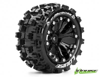 LOUISE ST-Mcross 2.8 Tyre w/rim Black 12mm hex