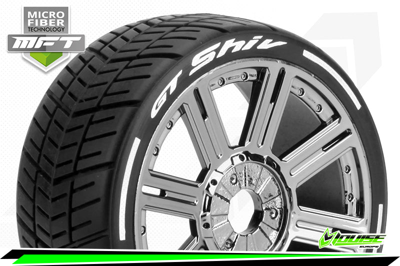 LOUISE GT SHIV 1/8 Wheel & Tyre blk/chrome Soft MFT  #LT3284SBC