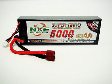 NXE 7.4v 5000mah 45c Hard case Lipo w/Deans