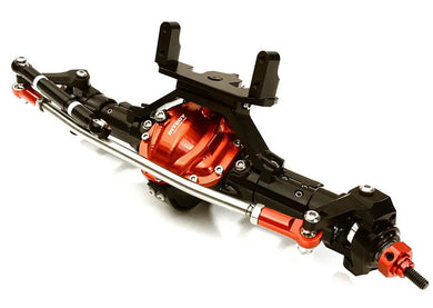 Complete 4-Link Front Axle w/ Internals for Axial SCX-10 & Custom 1.9 Crawlers #OBM-1632BLACKRED