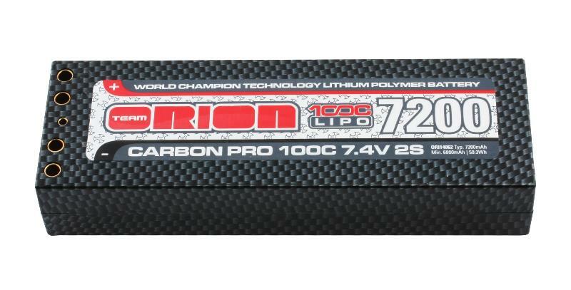 TEAM ORION #7.4v 7200mah 100c Carbon Pro w/Tubes