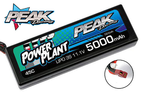 Peak Racing Power Plant Lipo 5000 11.1 V 45C (Black case, Deans Plug)