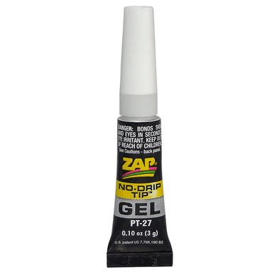 ZAP PT-27 .1 OZ ZAP GEL CA NO DRIP-SUCK BACK TUBE #PT-27