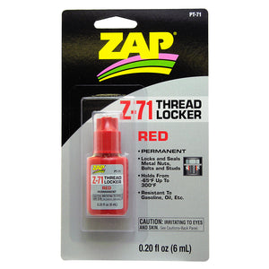ZAP PT-71 0.20 OZ. Z-71 PERMANENT THREAD LOCKER (RED) (CARDED)
