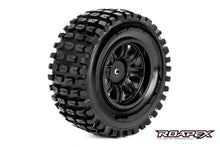 TRACKER 1/10 SC TIRE BLACK WHEEL WITH 12MM HEX MOUNTED