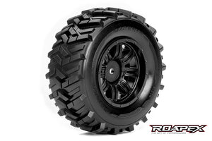 ROPEX MORPH 1/10 SC TIRE BLACK WHEEL WITH 12MM HEX MOUNTED