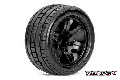 ROPEX TRIGGER 1/10 STADIUM TRUCK TIRE BLACK WHEEL WITH 1/2 OFFSET 12MM HEX MOUNTED