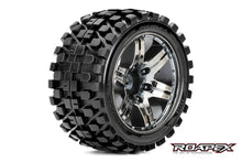 ROAPEX RHYTHM 1/10 STADIUM TRUCK TIRE CHROME BLACK WHEEL WITH 1/2 OFFSET 12MM HEX MOUNTED