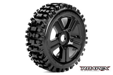 ROAPEX RHYTHM 1/8 BUGGY TIRE BLACK WHEEL WITH 17MM HEX MOUNTED