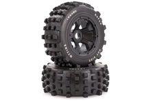 Rovan 4.7/5.5" Baja 5T/5SC Rear MX Tyres on Black Rims - Beadlocked Wheels 2Pcs #95159A