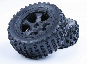 Rovan 4.7/5.5" 5IVE-T Bow-Tie Tyres on Black Rims - Beadlocked Wheels 2Pcs