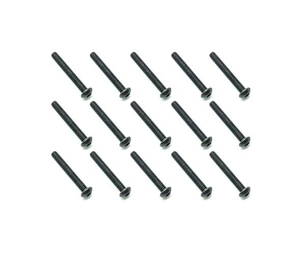 Square R/C M3 x 22mm Black Steel Button Head Hex Screws (15 pcs.) SQ-NST-322