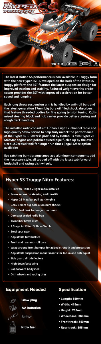 Hyper SS Nitro Truggy RTR Orange – RcRaceControl