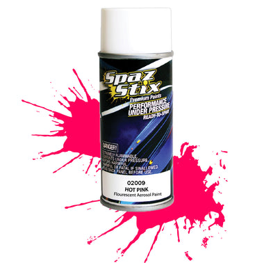 SPAZSTIX Hot Pink Fluorescent Aerosol Paint, 3.5oz Can #SZX02009