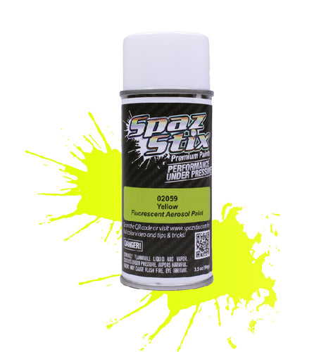 SPAZSTIX Yellow Fluorescent Aerosol Paint 3.5oz #SZX02059