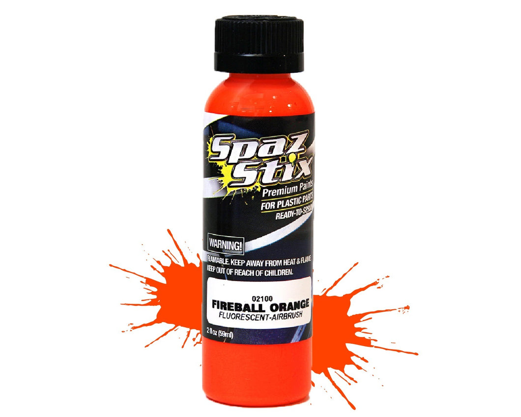 SPAZSTIX Fireball Orange Fluorescent Airbrush Paint 2oz #SZX02100