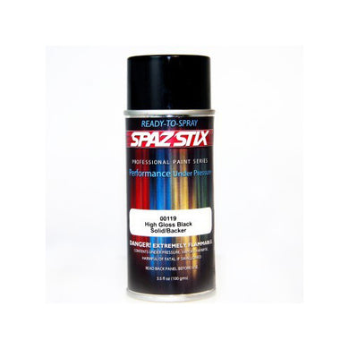 SPAZSTIX HIGH GLOSS BLACK / BACKER PAINT AEROSOL 3.5OZ - SZXA00119 #SZXA00119