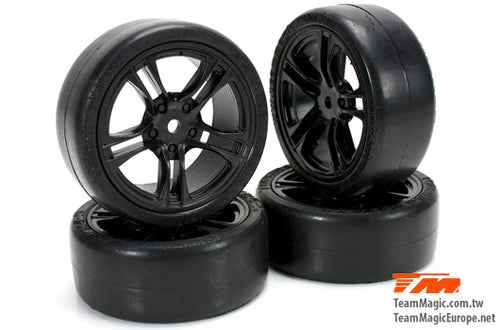 1/10 Touring mounted rubber (4pce BLK)  #TM503329BK