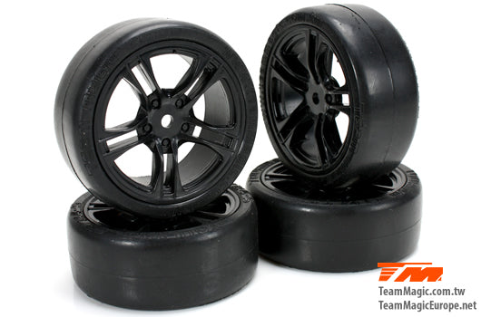 1/10 Touring mounted rubber (4pce BLK)  #TM503329BK
