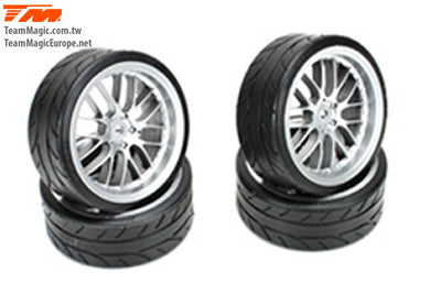 8-Spoke Mounted Radial Tyre Fog Silver  #TM503330FS