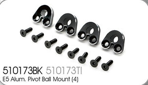 TEAM MAGIC Alum. Pivot Ball Mount (4) black opt. E5 #510173