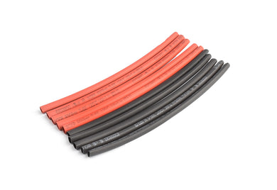 TORNADO RC 3mm PE heat shrink red & black-10cm long, 5sets/bag