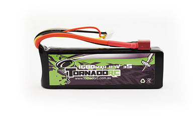 TORNADO RC-3S-1600MAH-40C SOFT CASE LIPO 11.1V DEANS