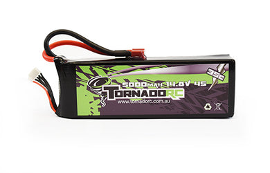 TORNADO RC 5000MAH 14.8V 35C DEANS SOFT CASE 4S