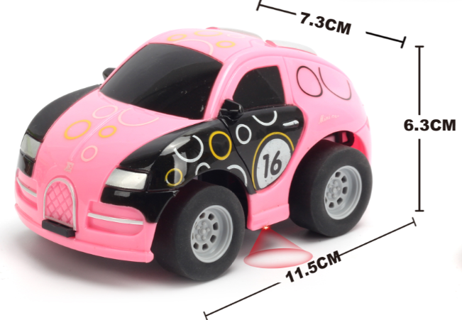 1:43 Q version Bugatti graffito car Pink Body, (Requires AA Batteries) #TRC-6148R-P