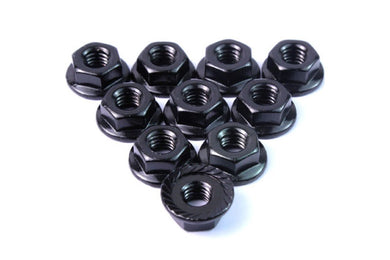 4MM ALUMINIUM SERRATED LOCK NUT 10PCS (BK) #LN-M4S-BK