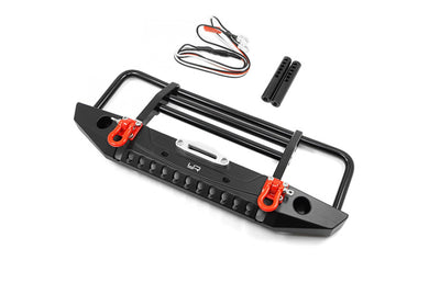 Yeah Racing Black Aluminium TRX-4 & SCX10 II Front Bumper w/ LED Lights #TRX4-032BK