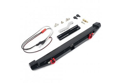 Yeah Racing Black Aluminium TRX-4 & SCX10 II Rear Bumper w/ LED Lights & Tow Hook #TRX4-058BK