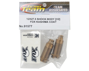 Team Associated Factory Team FOX Kashima Coated 12x27.5mm V2 Shock Body (2) (Front Truck/Buggy Rear) #ASC91577