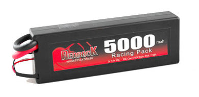 REDBACK RACING 7.4V LIPO, 5000MAH CAR H/CASE 30C