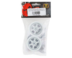 DS Racing Drift Element 6 Spoke Drift Wheels (Triple White w/Black Rivets) (2) (Adjustable Offset) w/12mm Hex #DSC-DE-202